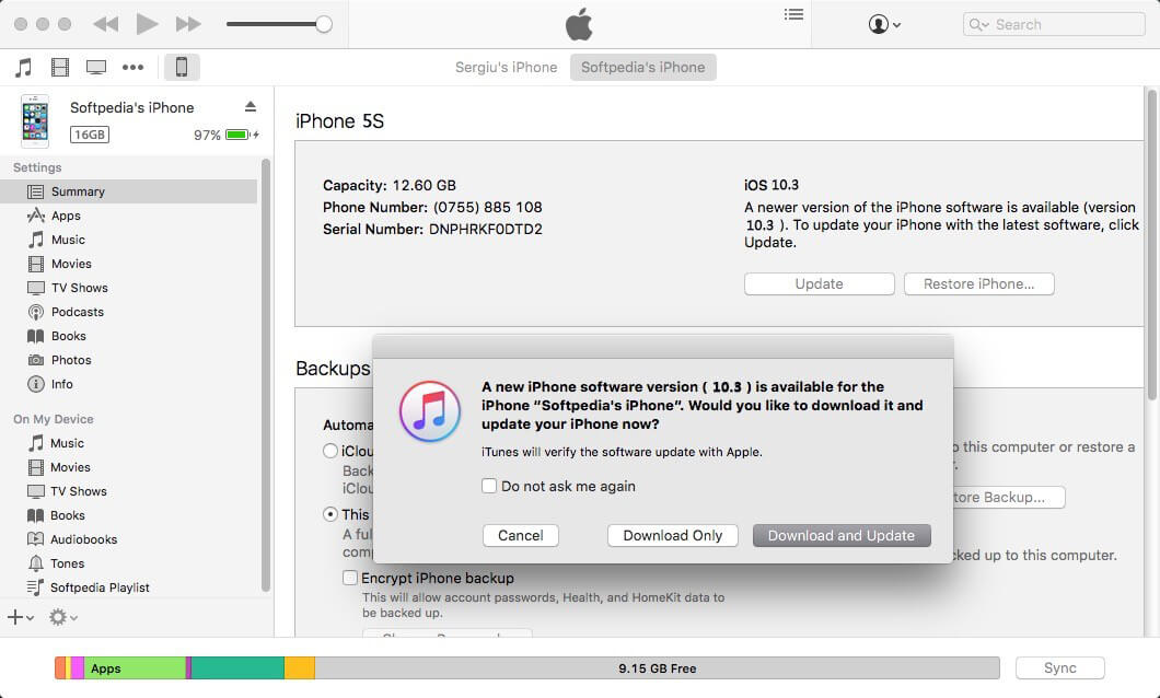 Using itunes to update iphone